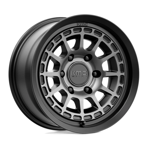 KMC KM719 CANYON SATIN BLACK W/ GRAY TINT 16X8 6X5.5 ET +0 CB 106.1