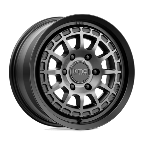 KMC KM719 CANYON SATIN BLACK W/ GRAY TINT 17X8 6X5.5 ET +35 CB 100.3