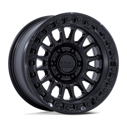 KMC KM552 IMS MATTE BLACK W/ GLOSS BLACK LIP 17X8.5 6X5.5 ET +25 CB 106.1