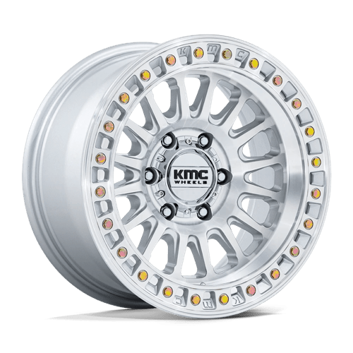KMC KM552 IMS GLOSS SILVER W/ MACHINED FACE 17X8.5 5X5.0 ET -10 CB 71.5