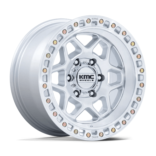 KMC KM553 TORX GLOSS SILVER W/ MACHINED FACE 17X8.5 5X5.0 ET +0 CB 71.5