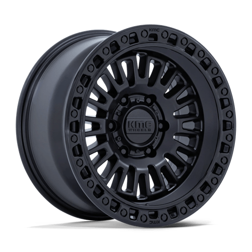 KMC KM554 AZTEC MATTE BLACK W/ GLOSS BLACK LIP 17X8.5 6X5.5 ET +0 CB 106.1