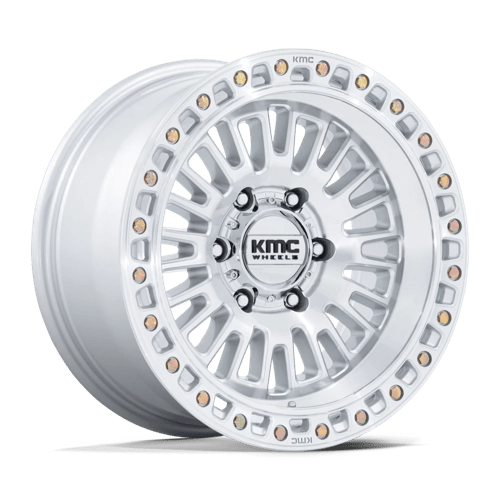 KMC KM554 AZTEC GLOSS SILVER W/ MACHINED FACE 17X8.5 6X4.5 ET +25 CB 66.06