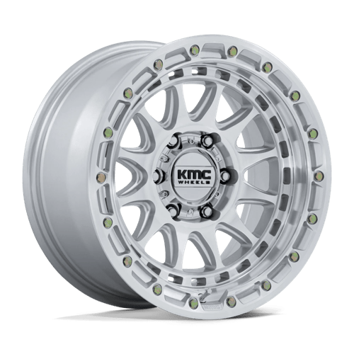 KMC KM556 CRUX GLOSS SILVER W/ MACHINED FACE 17X8.5 5X5.0 ET +0 CB 71.5
