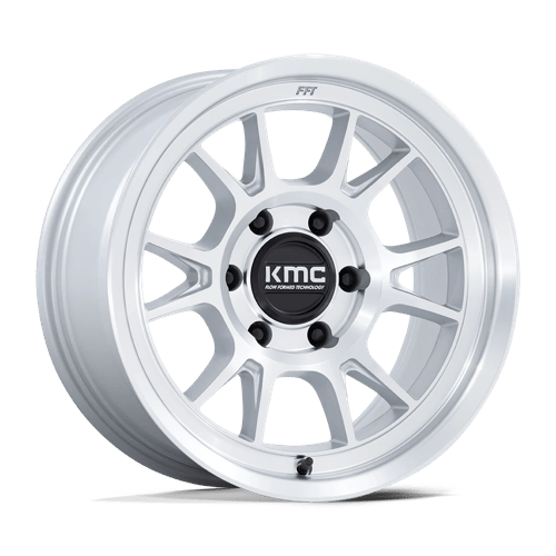 KMC KM729 RANGE GLOSS SILVER W/ MACHINED FACE 17X8.5 6X5.5 ET -10 CB 106.1