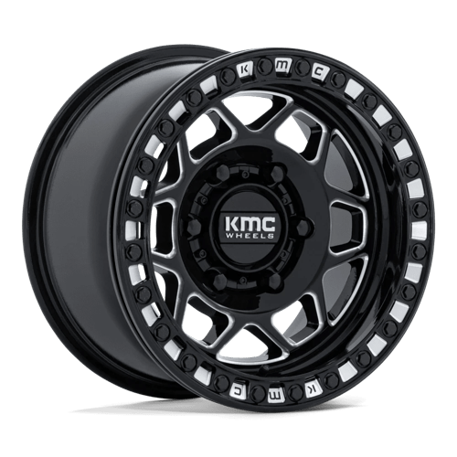 KMC Powersports KS241 TORX UTV BEADLOCK GLOSS BLACK MILLED 15X7 6X5.5 ET +38 CB 100.3