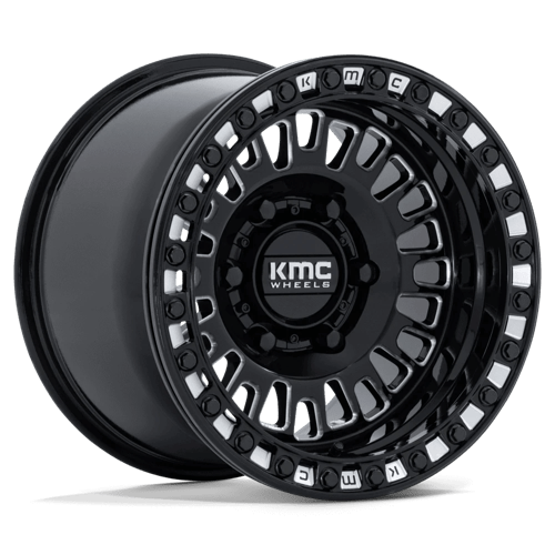 KMC Powersports KS242 AZTEC UTV BEADLOCK GLOSS BLACK MILLED 15X10 6X5.5 ET +0 CB 100.3
