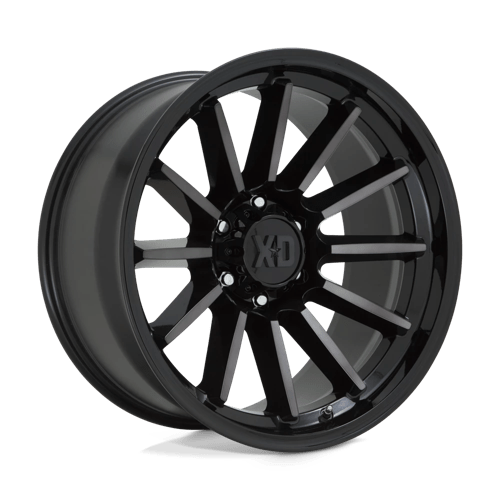 XD XD855 LUXE GLOSS BLACK MACHINED W/ GRAY TINT 20X10 6X5.5 ET -18 CB 106.1