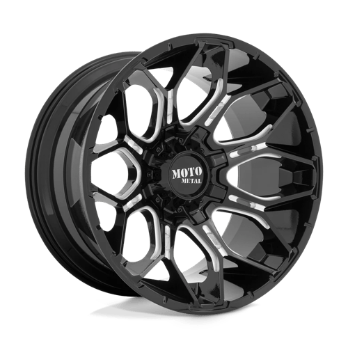 Moto Metal MO808 SNIPER GLOSS BLACK MILLED 20X10 5X5.5/150 ET -18 CB 110.1