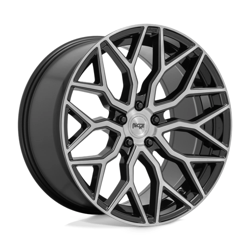 Niche 1PC M262 MAZZANTI GLOSS BLACK W/ BRUSHED FACE 20X9 5X112 ET +27 CB 66.56