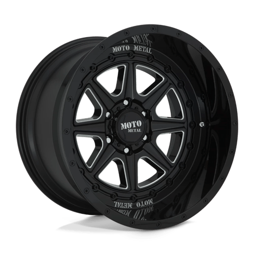 Moto Metal MO801 PHANTOM GLOSS BLACK MILLED 22X12 6X5.5 ET -44 CB 106.1