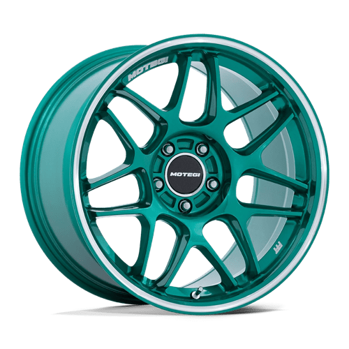 Motegi MR158 TSUBAKI HOKKAIDO GREEN W/ MACHINED LIP 18X9.5 5X4.5 ET +25 CB 72.56
