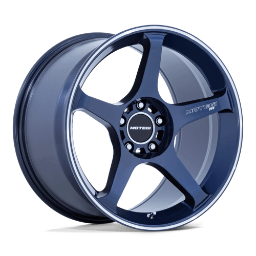 Motegi MR159 BATTLE V OBSIDIAN BLUE W/ MACHINED LIP STRIPE 18X9.5 5X4.5 ET +25 CB 72.56