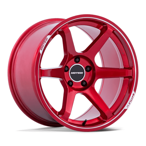 Motegi MR160 BATTLE VI CHERRY RED METALLIC W/ MACHINED LIP 18X9.5 5X4.5 ET +25 CB 72.56