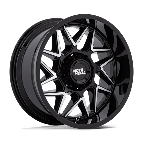 Moto Metal MO812 TURBINE GLOSS BLACK MACHINED 20X9 8X180 ET +1 CB 124.2