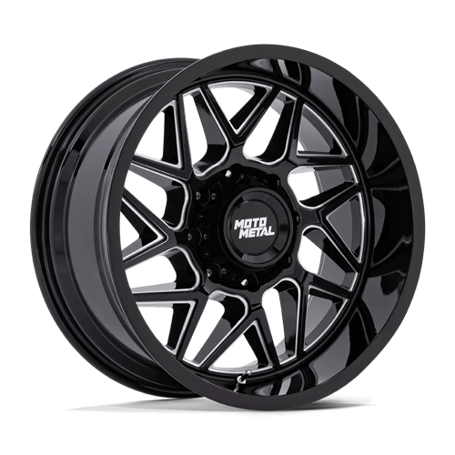 Moto Metal MO812 TURBINE GLOSS BLACK MILLED 20X9 6X5.5 ET +20 CB 106.1