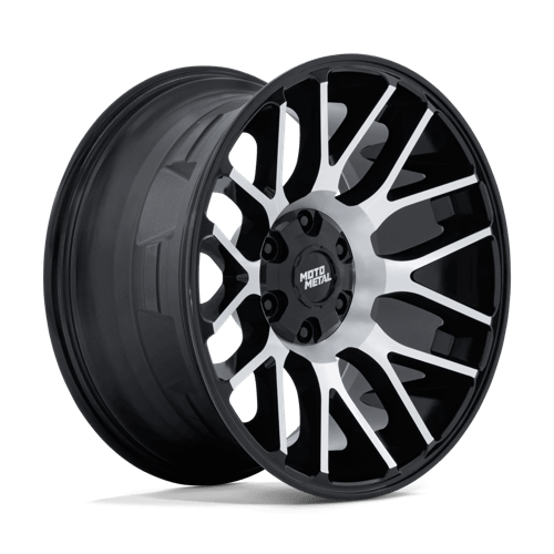 Moto Metal MO816 OVERLOOK GLOSS BLACK W/ MACHINED FACE 20X9 8X180 ET +1 CB 124.2
