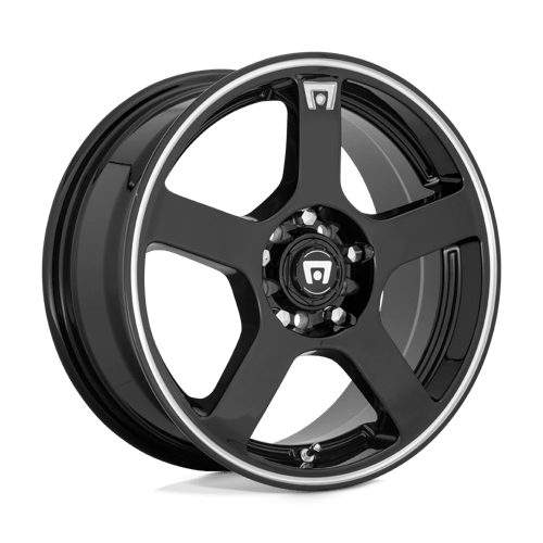 Motegi MR116 FS5 GLOSS BLACK W/ MACHINED FLANGE 16X7 5X112/4.5 ET +40 CB 72.56