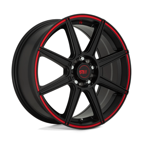 Motegi MR142 CS8 SATIN BLACK W/ RED STRIPE 16X7 5X4.25/4.5 ET +40 CB 72.56