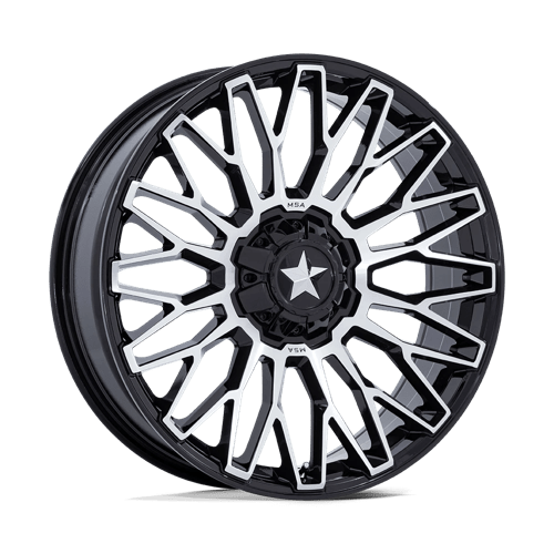 MSA Offroad Wheels M50 CLUBBER UTV GLOSS BLACK MACHINED 24X7 5X4.5 ET +0 CB 72.56