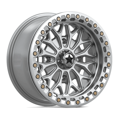 MSA Offroad Wheels MA53 BOLO UTV BEADLOCK GLOSS SILVER W/ MACHINED FACE 15X7 4X156 ET +10 CB 115.1