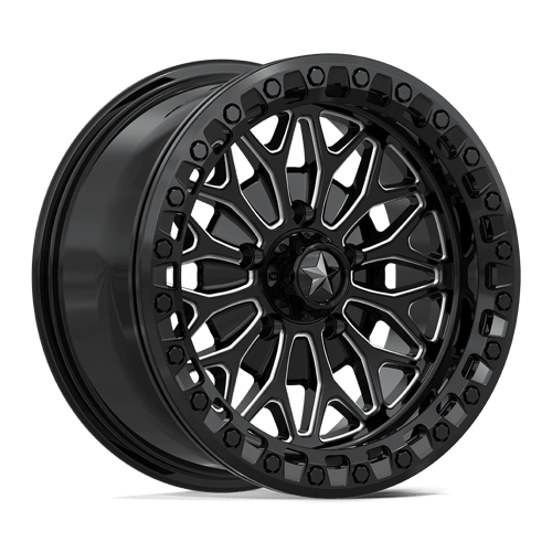 MSA Offroad Wheels MA53 BOLO UTV BEADLOCK GLOSS BLACK MILLED 15X7 5X4.5 ET +10 CB 72.56