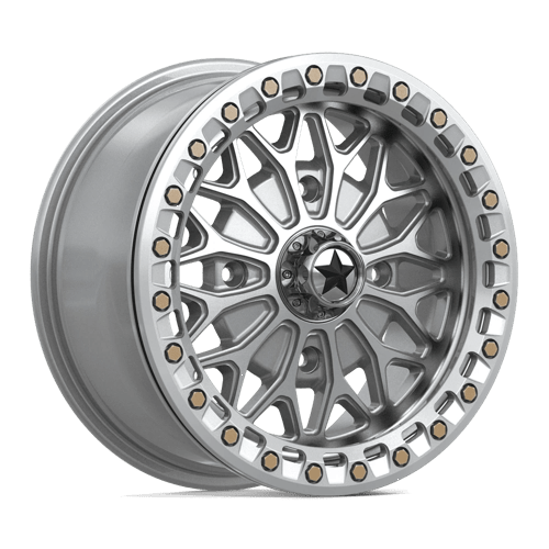 MSA Offroad Wheels MA53 BOLO UTV BEADLOCK GLOSS SILVER W/ MACHINED FACE 15X7 4X110 ET +38 CB 86