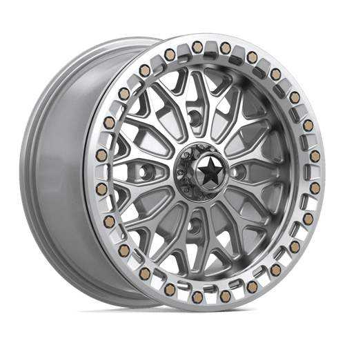MSA Offroad Wheels MA53 BOLO UTV BEADLOCK GLOSS SILVER W/ MACHINED FACE 15X7 4X156 ET +38 CB 115.1