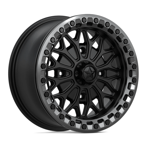 MSA Offroad Wheels MA53 BOLO UTV BEADLOCK MATTE BLACK W/ GLOSS GUNMETAL RING 15X7 4X156 ET +38 CB 115.1