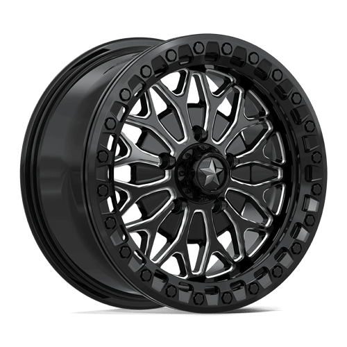 MSA Offroad Wheels MA53 BOLO UTV BEADLOCK GLOSS BLACK MILLED 15X7 5X4.5 ET +38 CB 72.56