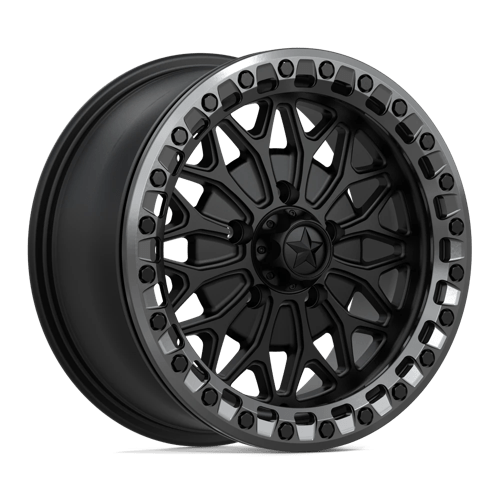 MSA Offroad Wheels MA53 BOLO UTV BEADLOCK MATTE BLACK W/ GLOSS GUNMETAL RING 15X7 5X4.5 ET +38 CB 72.56