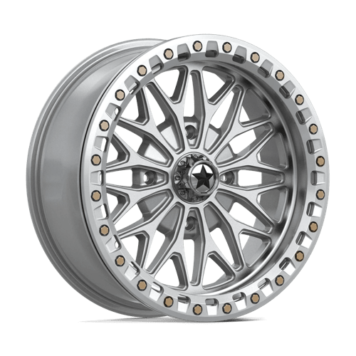 MSA Offroad Wheels MA53 BOLO UTV BEADLOCK GLOSS SILVER W/ MACHINED FACE 18X7 4X156 ET +10 CB 115.1