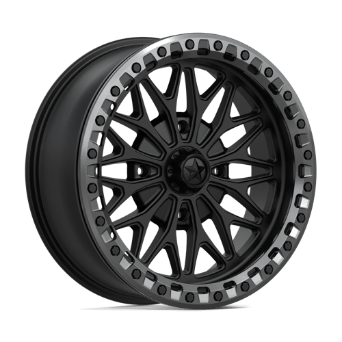 MSA Offroad Wheels MA53 BOLO UTV BEADLOCK MATTE BLACK W/ GLOSS GUNMETAL RING 18X7 4X156 ET +10 CB 115.1