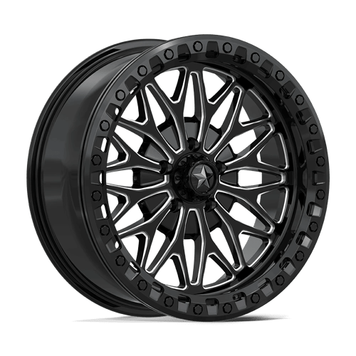 MSA Offroad Wheels MA53 BOLO UTV BEADLOCK GLOSS BLACK MILLED 18X7 5X4.5 ET +10 CB 72.56