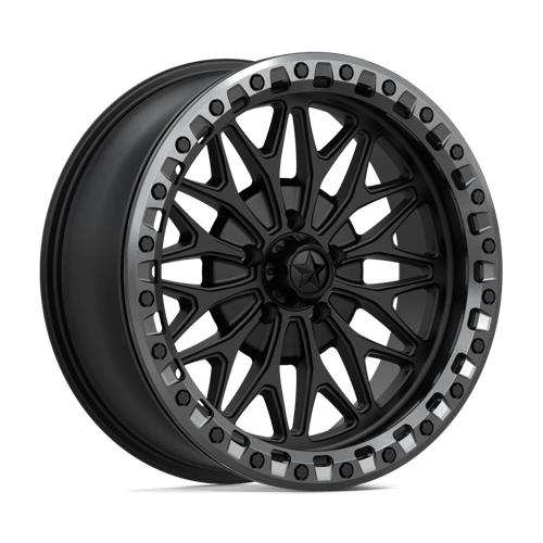 MSA Offroad Wheels MA53 BOLO UTV BEADLOCK MATTE BLACK W/ GLOSS GUNMETAL RING 18X7 5X4.5 ET +10 CB 72.56