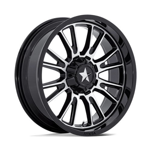MSA Offroad Wheels M51 THUNDERLIPS UTV GLOSS BLACK MACHINED 24X7 5X4.5 ET +0 CB 72.56