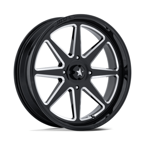 MSA Offroad Wheels M54 SPARK UTV GLOSS BLACK MILLED 18X7 5X4.5 ET +10 CB 72.56