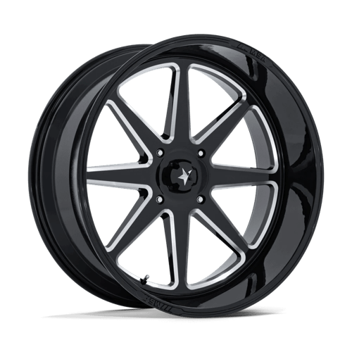 MSA Offroad Wheels M54 SPARK UTV GLOSS BLACK MILLED 24X10 4X137 ET -25 CB 96