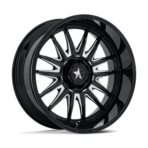 MSA Offroad Wheels M55 COMMANDER UTV GLOSS BLACK MILLED 24X10 4X137/156 ET -25 CB 110.1