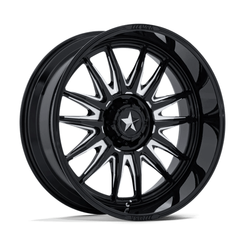 MSA Offroad Wheels M55 COMMANDER UTV GLOSS BLACK MILLED 24X10 5X4.5 ET -25 CB 72.56