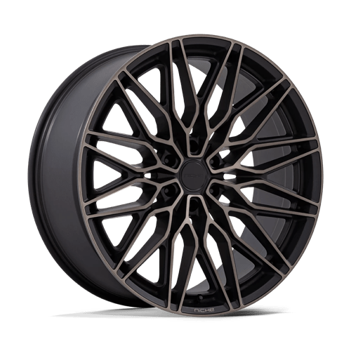 Niche 1PC NC278 CALABRIA 6 MATTE BLACK MACHINED DARK TINT 22X9.5 6X5.5 ET +19 CB 106.1