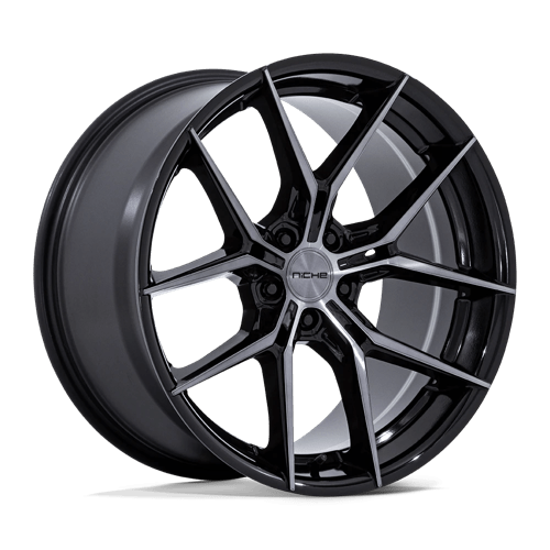 Niche 1PC NC279 PRODIGY 5 GLOSS BLACK DARK TINTED CLEAR 22X10.5 5X115 ET +18 CB 72.56