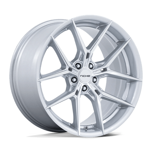 Niche 1PC NC279 PRODIGY 5 SILVER W/ MACHINED FACE 22X10.5 5X120 ET +38 CB 74.1