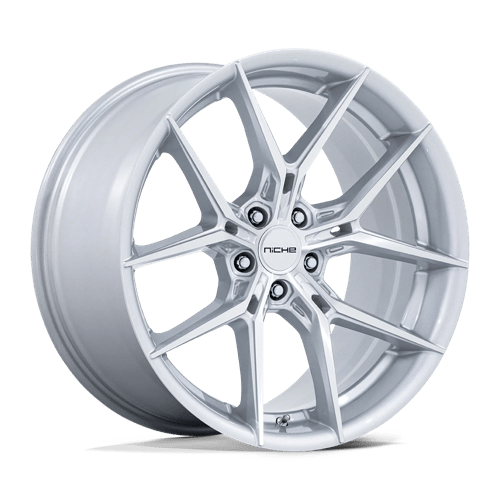 Niche 1PC NC279 PRODIGY 5 SILVER W/ MACHINED FACE 18X9.5 5X4.5 ET +25 CB 72.56