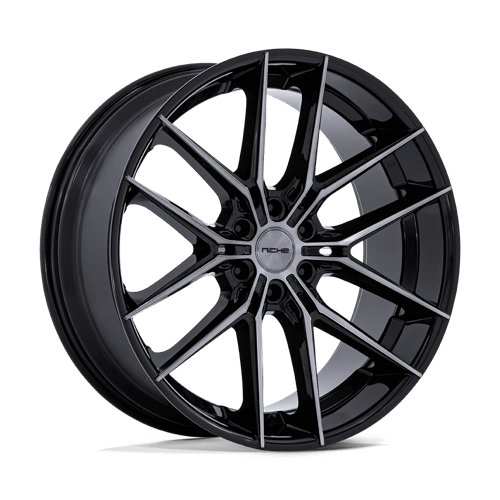 Niche 1PC NC280 PRODIGY 6 GLOSS BLACK DARK TINTED CLEAR 22X9.5 6X135 ET +25 CB 87.1