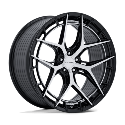 Niche 1PC NC286 RIVIERA GLOSS BLACK W/ MACHINED FACE 20X9 5X4.5 ET +35 CB 72.56