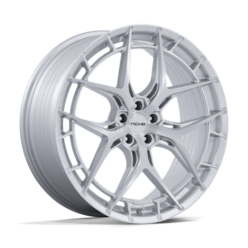 Niche 1PC NC286 RIVIERA GLOSS SILVER W/ BRUSHED FACE 20X9 5X112 ET +20 CB 72.56