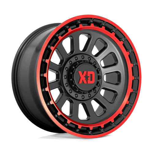 XD XD856 OMEGA SATIN BLACK MACHINED LIP W/ RED TINT 17X9 6X135/5.5 ET +18 CB 106.1