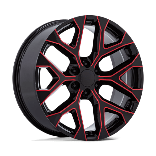 Performance Replicas PR177 GLOSS BLACK MILLED W/ RED TINT 26X10 6X5.5 ET +24 CB 78.1