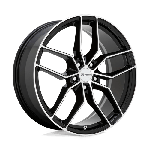 Petrol P5C GLOSS BLACK W/ MACHINED CUT FACE 17X8 5X105 ET +40 CB 72.1